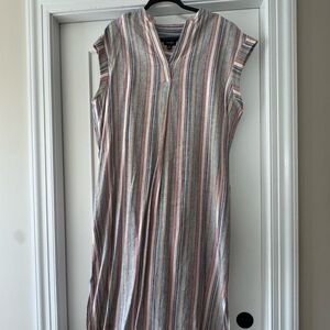 Jones New York Multicolor Striped Midi Dress